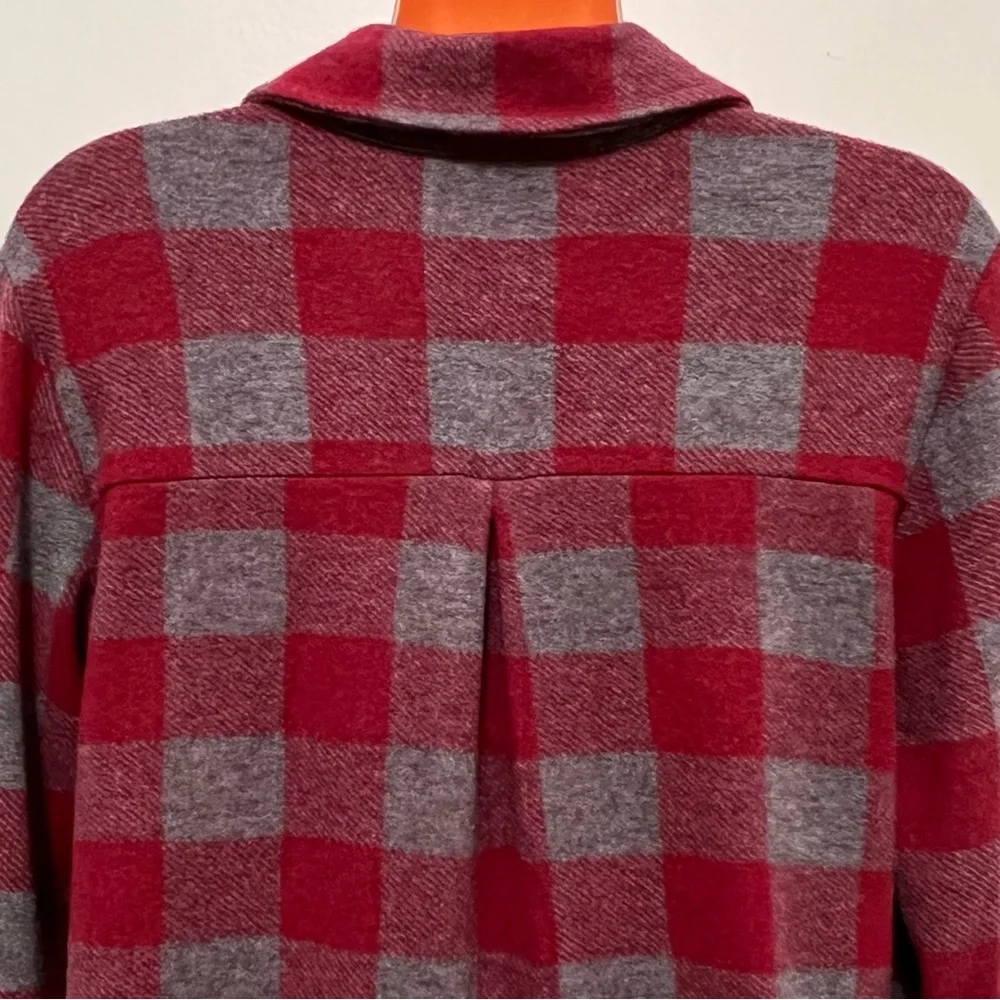 Soft Surroundings Red Gray Plaid Women's Tunic Top Cottagecore Country - Picture 9 of 13